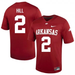 AJ Hill #2 UARK Cardinal Authentic Men's Football University Jersey | Hog Wild Premium Gear 97116076