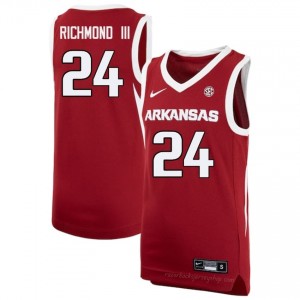 Arkansas Razorbacks Billy Richmond III #24 Cardinal Jersey | Men's Basketball Premium Stitch Edition 99346356