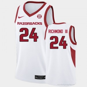 #24 Billy Richmond III Razorbacks White Men's Basketball Jersey | SEC NCAA Licensed Gear 98254431