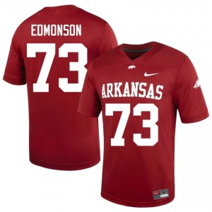 #73 Brooks Edmonson Razorbacks Cardinal Men's Football Jersey | SEC NCAA Licensed Gear 18942816