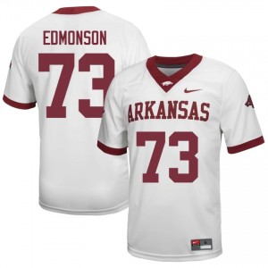 Arkansas Razorbacks Brooks Edmonson #73 White Jersey | Men's Football Premium Stitch Edition 68678608