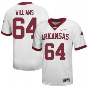 Arkansas Bryant Williams #64 White Jersey | Men's Football Premium Stitch Edition 55051619
