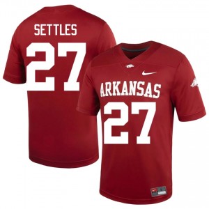 #27 Cam Settles Arkansas Cardinal Men's Football Jersey | SEC NCAA Licensed Gear 83494303