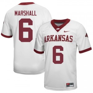 Chris Marshall #6 White Men's Football Player Jersey | Official Razorbacks Team Apparel 93460037