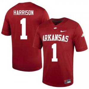 #1 Christian Harrison Arkansas Cardinal Men's Football Jersey | SEC NCAA Licensed Gear 91182663