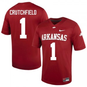 #1 Courtney Crutchfield Arkansas Razorbacks Cardinal Men's Football Jersey | SEC NCAA Licensed Gear 87395562