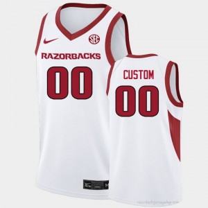 #00 Custom Razorbacks White Men's Basketball Jersey | SEC NCAA Licensed Gear 25915402