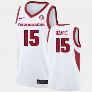 #15 Elmir Dzafic Razorbacks White Men's Basketball Jersey | SEC NCAA Licensed Gear 89019357
