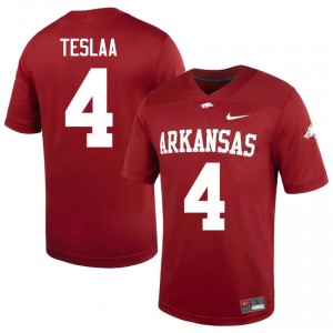 #4 Isaac TeSlaa Arkansas Cardinal Men's Football Jersey | SEC NCAA Licensed Gear 93685083