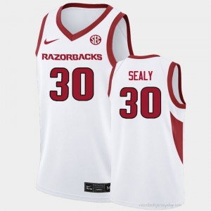 #30 Isaiah Sealy Arkansas White Men's Basketball Jersey | SEC NCAA Licensed Gear 39379524