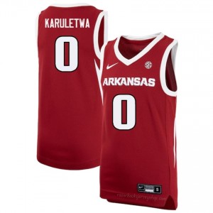 Razorbacks Jaden Karuletwa #0 Cardinal Jersey | Men's Basketball Premium Stitch Edition 81294526
