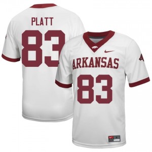 Arkansas Jaden Platt #83 White Jersey | Men's Football Premium Stitch Edition 58672375