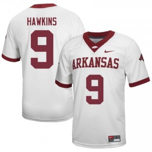 Jamari Hawkins #9 White Men's Football University Jersey | Official UARK Team Apparel 27771958