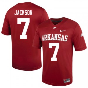 KJ Jackson #7 Arkansas Cardinal Authentic Men's Football High School Jersey | Hog Wild Premium Gear 74179352