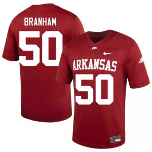 Kobe Branham #50 UARK Cardinal Authentic Men's Football University Jersey | Hog Wild Premium Gear 78697072