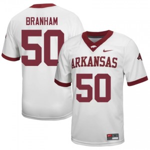 Kobe Branham #50 White Men's Football High School Jersey | Official Arkansas Team Apparel 67492674