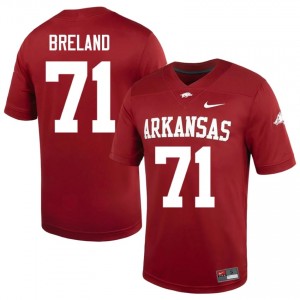 Malachi Breland #71 Arkansas Razorbacks Cardinal Authentic Men's Football College Jersey | Hog Wild Premium Gear 71506749