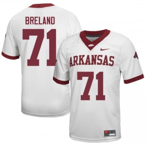 Malachi Breland #71 White Men's Football University Jersey | Official UARK Team Apparel 61213435