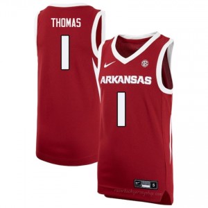 Arkansas Meleek Thomas #1 Cardinal Jersey | Men's Basketball Premium Stitch Edition 95399810