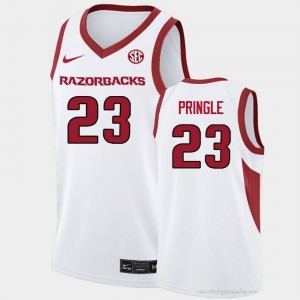 Nick Pringle #23 Arkansas White Authentic Men's Basketball Player Jersey | Hog Wild Premium Gear 82063701