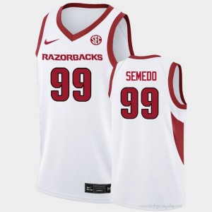 Paulo Semedo #99 Razorbacks White Authentic Men's Basketball College Jersey | Hog Wild Premium Gear 29720780