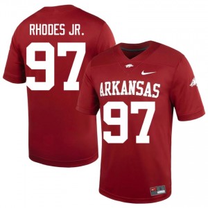 #97 Quincy Rhodes Jr. Arkansas Razorbacks Cardinal Men's Football Jersey | SEC NCAA Licensed Gear 62084041