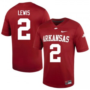 #2 Shelton Lewis Arkansas Razorbacks Cardinal Men's Football Jersey | SEC NCAA Licensed Gear 94119052