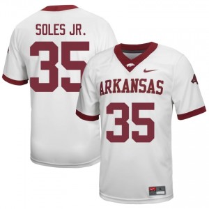 UARK Steven Soles Jr. #35 White Jersey | Men's Football Premium Stitch Edition 13488236