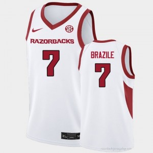 #7 Trevon Brazile Arkansas Razorbacks White Men's Basketball Jersey | SEC NCAA Licensed Gear 48406403