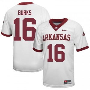 UARK Treylon Burks #16 White Jersey | Men's Football Premium Stitch Edition 63507591