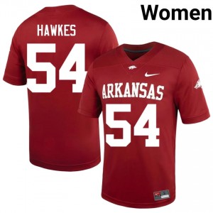 #54 Adam Hawkes Arkansas Razorbacks Cardinal Women's Football Jersey | SEC NCAA Licensed Gear 16294477