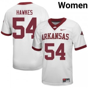 UARK Adam Hawkes #54 White Jersey | Women's Football Premium Stitch Edition 56312773