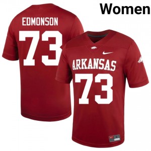 Brooks Edmonson #73 UARK Cardinal Authentic Women's Football University Jersey | Hog Wild Premium Gear 52196775