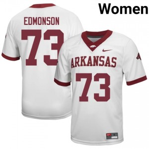 Brooks Edmonson #73 White Women's Football High School Jersey | Official Arkansas Team Apparel 86813860