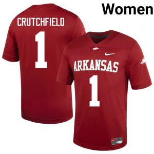 Courtney Crutchfield #1 Razorbacks Cardinal Authentic Women's Football Player Jersey | Hog Wild Premium Gear 88569894