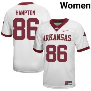 Dan Hampton #86 White Women's Football Player Jersey | Official Razorbacks Team Apparel 37727976
