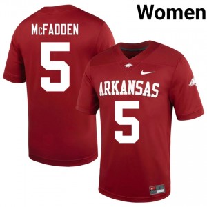 #5 Darren McFadden Razorbacks Cardinal Women's Football Jersey | SEC NCAA Licensed Gear 80463158