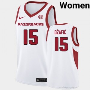 #15 Elmir Dzafic Arkansas Razorbacks White Women's Basketball Jersey | SEC NCAA Licensed Gear 89879101
