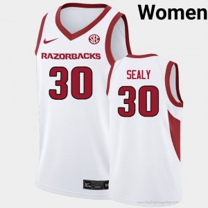 #30 Isaiah Sealy Razorbacks White Women's Basketball Jersey | SEC NCAA Licensed Gear 96193198