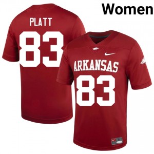 Jaden Platt #83 Arkansas Razorbacks Cardinal Authentic Women's Football NCAA Jersey | Hog Wild Premium Gear 57361900