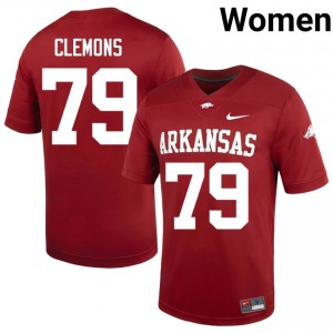 #79 Josiah Clemons UARK Cardinal Women's Football Jersey | SEC NCAA Licensed Gear 94638202