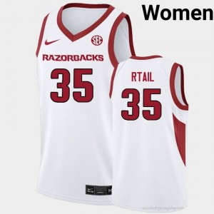 Karim Rtail #35 Arkansas White Authentic Women's Basketball High School Jersey | Hog Wild Premium Gear 34914471