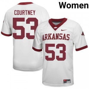 Razorbacks Kash Courtney #53 White Jersey | Women's Football Premium Stitch Edition 47851890