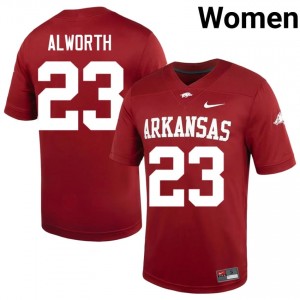 #23 Lance Alworth UARK Cardinal Women's Football Jersey | SEC NCAA Licensed Gear 55263333