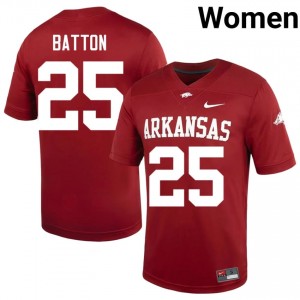 #25 Markeylin Batton Arkansas Cardinal Women's Football Jersey | SEC NCAA Licensed Gear 28539108