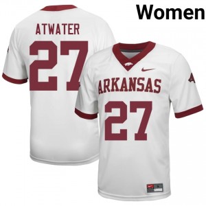 Steve Atwater #27 White Women's Football University Jersey | Official UARK Team Apparel 95598577