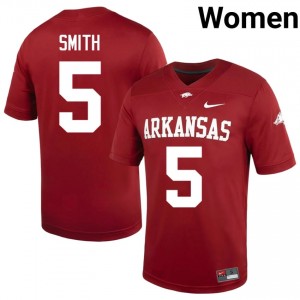 Sutton Smith #5 Razorbacks Cardinal Authentic Women's Football Player Jersey | Hog Wild Premium Gear 26691721