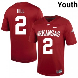 AJ Hill #2 Arkansas Cardinal Authentic Youth Football High School Jersey | Hog Wild Premium Gear 40513257