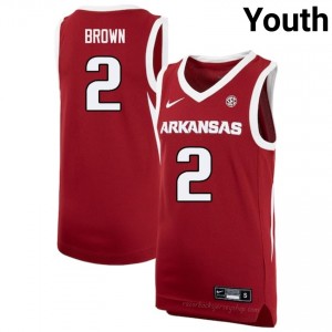 Amere Brown #2 Cardinal Youth Basketball High School Jersey | Official Arkansas Team Apparel 15490797