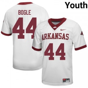 Arkansas Razorbacks Ben Bogle #44 White Jersey | Youth Football Premium Stitch Edition 52524198